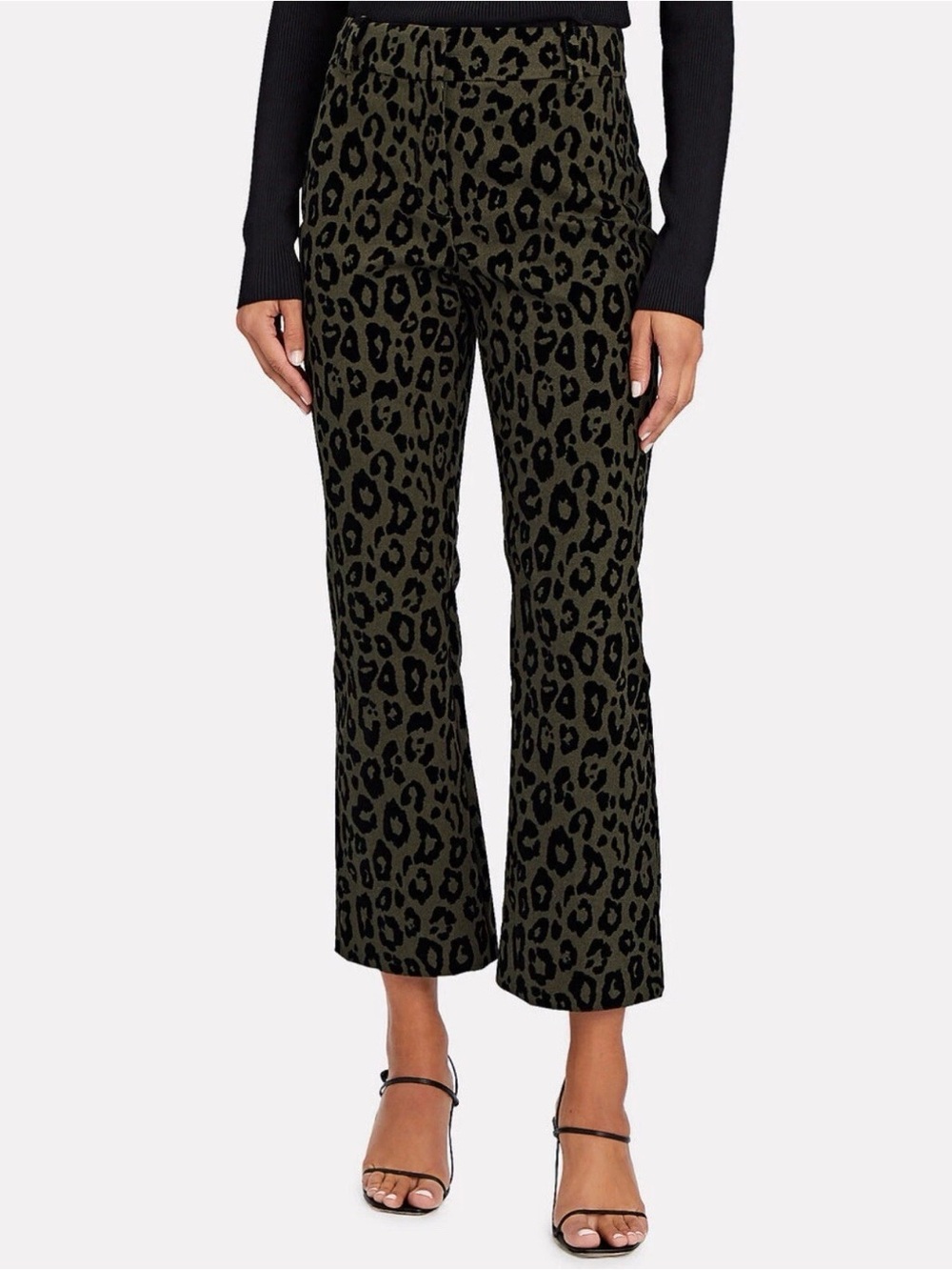 NWT Derek Lam 10 Crosby Animal Print Flare Leg Pant Size 4